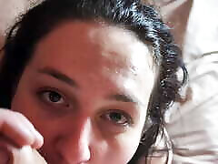 Fucking my stepsister deep in the throat and filling her face with cum