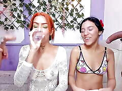 Hot free cintia dicker with a Horny Girl with Dyed Hair and Her Best Friend Doing a Deep Throat Session