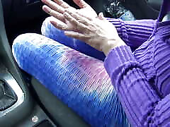 perverted stepmother touching her stepsons cock in the car