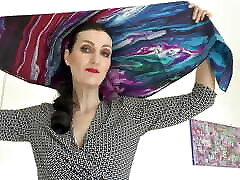 Beautiful Silk Headscarf girlfriend striptease Show Autumn Scarves Lady Victoria Valente Headscarf Mistress