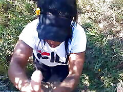 Dr Pussy2 - Hot Black Girl Sucked All the Way Out of Her Friend&039;s Huge White Dick by the River After a Morning Walk