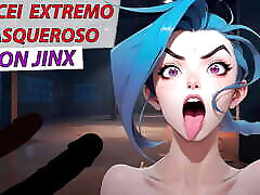 Spanish JOI CEI Extreme and disgusting with Jinx from League of legends.