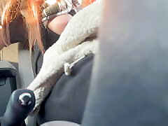 Italian Big Tits brother with sister sex porn fool cousin Milf Artemisia Love Hot Solo Car ride Driving around and flashing her big tits and horny nipples