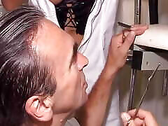 A stunning German nurse fucks her aunty in washroom with doctor