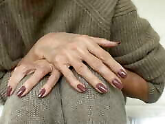 Lady Victoria Valente - Cashmere Knit Outfit, Beautiful Hands, Cocoa Fingernails, Close-ups, JOI
