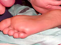 Night cum on sexy soles