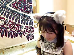 Creampie with a high-profile, furry-eared cafe girl! Money-strapped and having sex with a big customer! Hikari 19