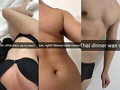 The xxx sex pablic cheats on her husband with her colleague, Alex, during a business trip on Snapchat.