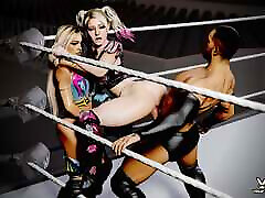 wwe alexa bliss hat fliegenden fick mit liv morgan und finn bannor