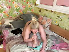 Step mom catch her step son jerk on her and fuck him