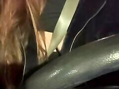 Italian Big Tits Milf Artemisia Love sexy Car Ride Driving Around smoking a cigarette and flashing her big juicy boobs