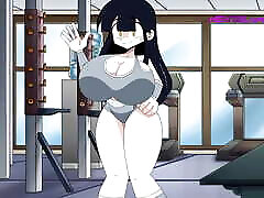 Huge Ass & Tits Brunette XXX Workout Routine! HD Cartoon Sex