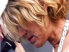 Mature new prison bitch slut on leash gets spanked hard