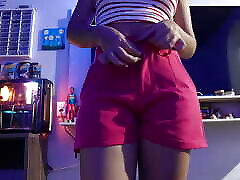 Dry humping leads to a strong cum shot through underwear