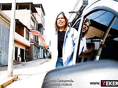 Venezuelan debt collector in need of income was accused by her boss and makes her pay with her ass.
