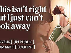 I watch him fuck his desperate girlfriend Needy girlfriend gets laid at a ball ASMR orgasm in public