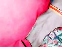 home, masturbating while watching the video on her mobile phone, releasing water from her hot pussy and squeezing her big boobs