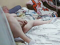 naked wife with big tits lit up her holes and masturbates with a toy