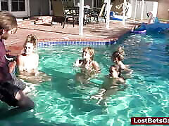 Lucky guy enjoys all four of his friends in salma squirt swimming xxxwww girl boy