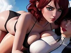Enjoying rihana and akon porn telecharge Style Video Game Babes on the Beach AI Porn