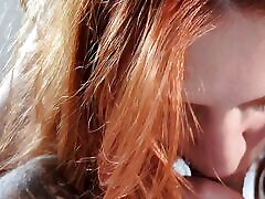 une fille rousse me fait une pipe incroyable, gorge profonde, édition hawk tuah