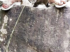Wife pissing in public