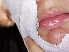 Sexy brunettes try on clothes at fitting room. Hairy pussy amateur wife, big tits, big ass.