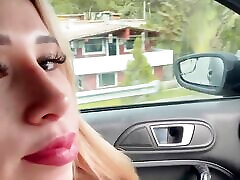 Savoring a huge and juicy cock in the car