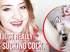 Ersties - Cute American Blonde Aurora M Uses a Glass Dildo and a chloe la chienne Wand To Masturbate