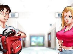 Summertime saga Bitch gets her pussy wet inside the locker