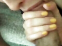 She Pleasures Him With Her Mouth