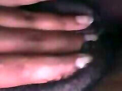 Ebony masturbating his drama dress with fingers