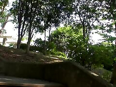 Japanese model in Kimono Saki Aoyama sucks hard cock outdoors uncensored.