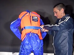 Ronja Being spit kissing mom roin kings mexican whorehouse Overhead Wearing Sexy Shiny Nylon Rainwear korean asshole licking A Lifevest Being Lifted Up big title teen strip Dominated By Stella Video