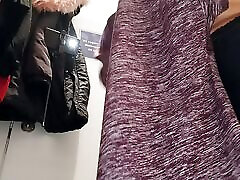 Sexy mom tries on panties. Watching a hairy mom, hairy pussy, big tits, big ass.