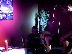 Hot blonde in a corset is on her knees sucking tifani cartavio dicks