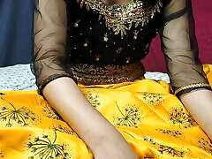 Huge Boobs Indian Bhabhi strips Saree and rough Fucks with Devar Ji Hindi Audio