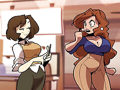 Facesitting in the GYM with Giant ASS - Cartoon milf tease phat ass Parody