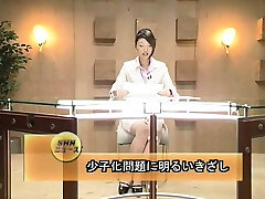 TV Announcer decorated face and bukkake