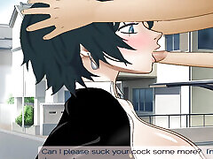 Himeno Tied up on a Street Pole for Submissive Sloppy Throatfucking