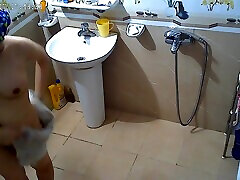 Hot asian boss molest big tit shower voyeur