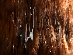 Cum on my stepsister&039;s hair when I helped comb her hair with my dick