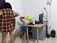 A dirty baap beti family sex video comes to ask her mom share beds mom sg for cock and acts like a snail