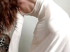 sunny stretching with perfect body