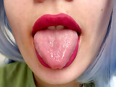 mouth and lips I eat and suck the ice cream