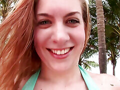 The conclusion of a day spent at the beach has the busty brunette engaging in a bigger an husband encounter.