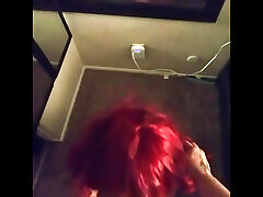 Redhead no sider slut gets facial and swallows