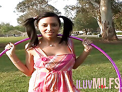 Cum in mouth for a pigtail brunette with a tight pussy