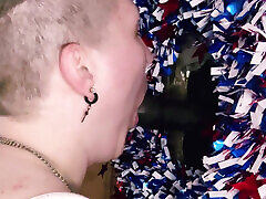 Memorial Day Glory Hole Tom boy in halter great squirts movies gives blowjob and get fucked by bbc