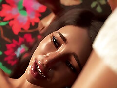 une milf chaude animée en 3d aux seins énormes prend du sperme dans la bouche et la chatte en double orgasme amusant